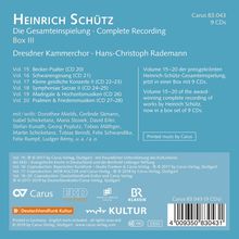 Heinrich Schütz (1585-1672): Heinrich Schütz - Die Gesamteinspielung Box 3 (Carus Schütz-Edition), 9 CDs