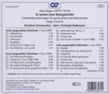 Max Reger (1873-1916): Reger vocal III - Es waren zwei Königskinder (Volkslieder), CD