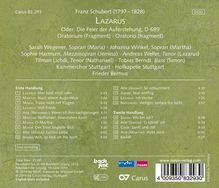 Franz Schubert (1797-1828): Lazarus D.689 (oder: Die Feier der Auferstehung), CD