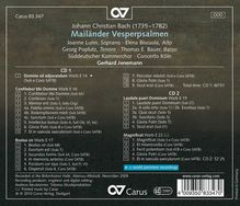 Johann Christian Bach (1735-1782): Mailänder Vesperpsalmen, 2 CDs