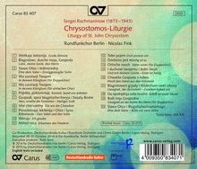 Sergej Rachmaninoff (1873-1943): Chrysostomus-Liturgie op.31, CD