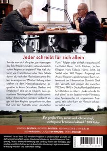 Jeder schreibt für sich allein, DVD