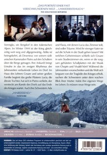 "Das Porträt einer fast verschwundenen Welt ... unwiderstehlich." Oben zwei Fotos: Menschen im Bett, Familie am Esstisch. Bergszene unten.