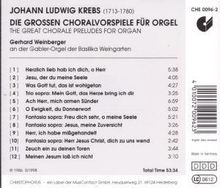 Johann Ludwig Krebs (1713-1780): 12 Choralvorspiele, CD