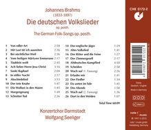 Johannes Brahms (1833-1897): 26 Deutsche Volkslieder, CD