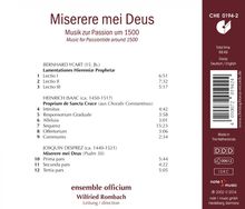 Ensemble Officium - Miserere mei Deus (Musik zur Passion um 1500), CD