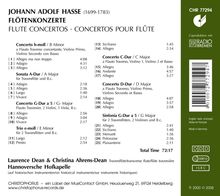 Johann Adolph Hasse (1699-1783): Flötenkonzerte C-Dur,D-Dur,G-Dur,h-moll, CD