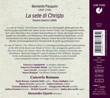 Bernardo Pasquini (1637-1710): La Sete di Christo (Passions-Oratorium 1689), CD