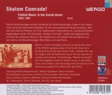 Jüdische Musik in der Sowjetunion 1928-1961 "Shalom Comrade", CD