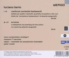 Luciano Berio (1925-2003): Canticum novissimi testamenti, CD