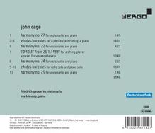 John Cage (1912-1992): Harmonies 8,22,27 für Cello &amp; Klavier, CD