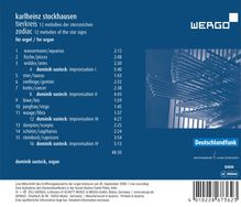 Karlheinz Stockhausen (1928-2007): Tierkreis für Orgel, CD