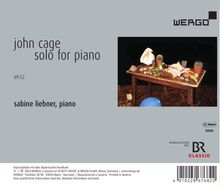 John Cage (1912-1992): Solo for Piano, CD