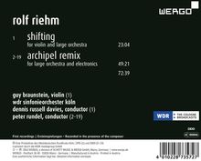 Rolf Riehm (geb. 1937): Archipel Remix, CD