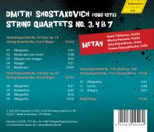 Dmitri Schostakowitsch (1906-1975): Streichquartette Nr.3,4,7, CD
