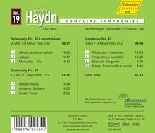 Joseph Haydn (1732-1809): Symphonien Nr.26,27,42, CD