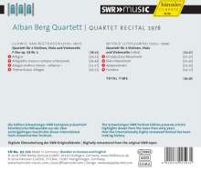 Alban Berg Quartett - Quartet Recital 1978, CD
