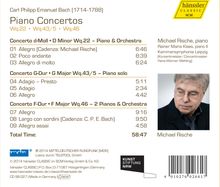 Carl Philipp Emanuel Bach (1714-1788): Klavierkonzerte Wq.22, Wq.43 Nr.5, Wq.46, CD