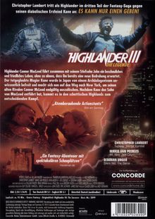 Highlander III - Die Legende, DVD