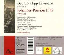 Georg Philipp Telemann (1681-1767): Johannes-Passion 1749, 2 CDs