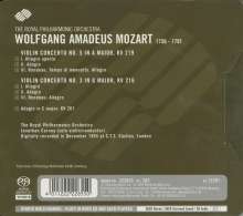 Wolfgang Amadeus Mozart (1756-1791): Violinkonzerte Nr.3 &amp; 5, Super Audio CD