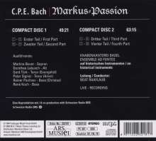 Carl Philipp Emanuel Bach (1714-1788): Markus-Passion, 2 CDs