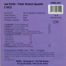 Frank Wunsch &amp; Lee Konitz: S'Nice, CD