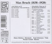 Max Bruch (1838-1920): Stücke für Klarinette,Viola,Klavier op.83 Nr.1-8, CD