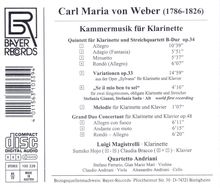 Carl Maria von Weber (1786-1826): Klarinettenquintett op.34, CD