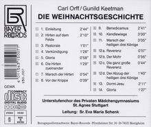 Carl Orff (1895-1982): Die Weihnachtsgeschichte, CD