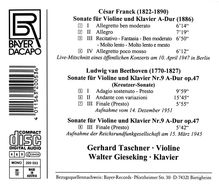 Gerhard Taschner spielt Franck &amp; Beethoven, CD
