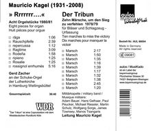 Mauricio Kagel (1931-2008): 8 Orgelstücke "Rrrrrr..." (1980/1981), CD