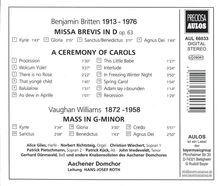 Benjamin Britten (1913-1976): Missa brevis, CD