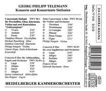 Georg Philipp Telemann (1681-1767): Konzerte &amp; Konzertante, CD