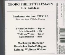 Georg Philipp Telemann (1681-1767): Der Tod Jesu (Passionskantate TWV 5:6), CD