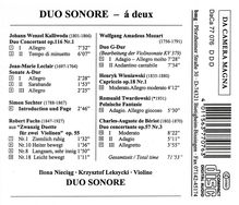 Duo Sonare - A Deux, CD