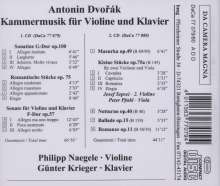 Antonin Dvorak (1841-1904): Sonate für Violine &amp; Klavier op.57, 2 CDs