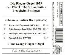 Die Rieger-Orgel 1959 St.Laurentius in Bietigheim, CD