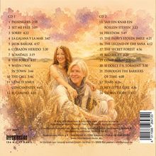 Eine trackliste mit zwei CDs. Hintergrund: Illustration von einem lächelnden Paar in einem Weizenfeld.