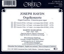 Joseph Haydn (1732-1809): Orgelkonzerte H18 Nr.2,7,8, CD