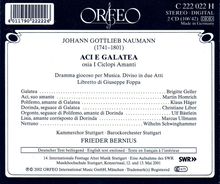 Johann Gottlieb Naumann (1741-1801): Aci e Galatea, 2 CDs