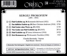 Serge Prokofieff (1891-1953): Lieder opp.18,23,27,35,36,73, CD