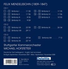 Felix Mendelssohn Bartholdy (1809-1847): Streichersymphonien Nr.1-12, 3 CDs