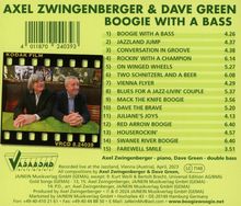 "AXEL ZWINGENBERGER & DAVE GREEN - BOOGIE WITH A BASS" mit 15 Titeln und Zeiten. Foto von zwei sitzenden älteren Männern.