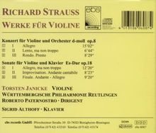 Richard Strauss (1864-1949): Violinkonzert op.8, CD