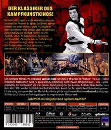 Der Text beschreibt einen Klassiker des Kampfkinos und erzählt von Kämpfen und Trainings eines Shaolin-Schülers zur Rache.