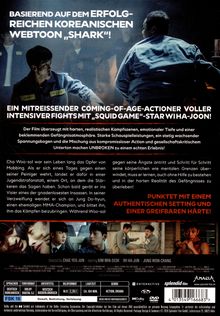 BASIERT AUF DEM ERFOLGREICHEN KOREANISCHEN WEBTOON „SHARK“! Ein Foto mit Szenen aus einem Actionfilm.