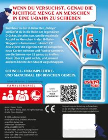 "Wenn du versuchst, genau die richtige Menge an Menschen in eine U-Bahn zu schieben." Kartenspiel "Familienspiel".