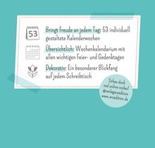 Bringt Freude an jedem Tag: 53 individuell gestaltete Kalenderwochen. Schau mal online vorbei! @verlagarsedition www.arsedition.de