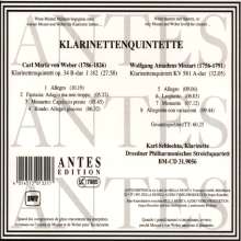 Carl Maria von Weber (1786-1826): Klarinettenquintett op.34, CD